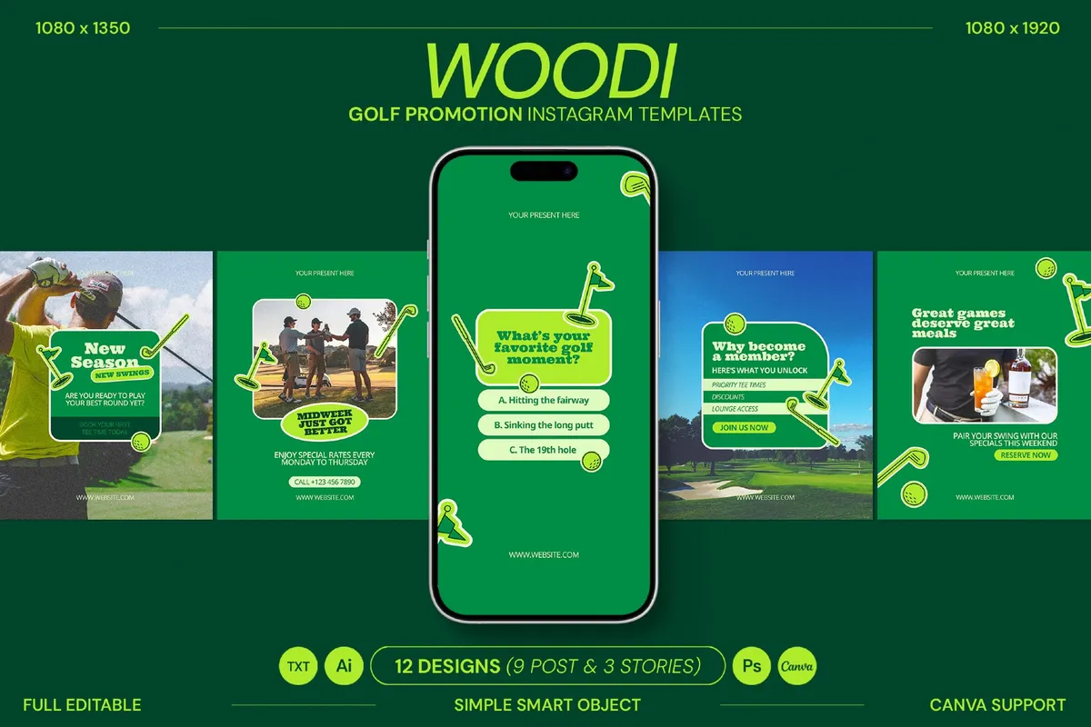 Golf Promotion Instagram Template Pack
