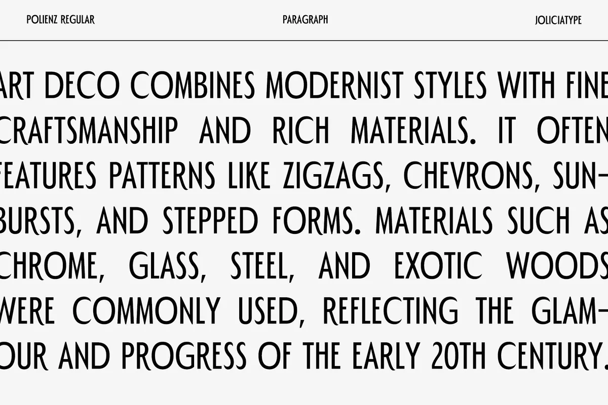 Polienz - Art Deco Sans Serif Family