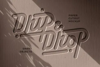 Debossed Cardboard Logo Mockup