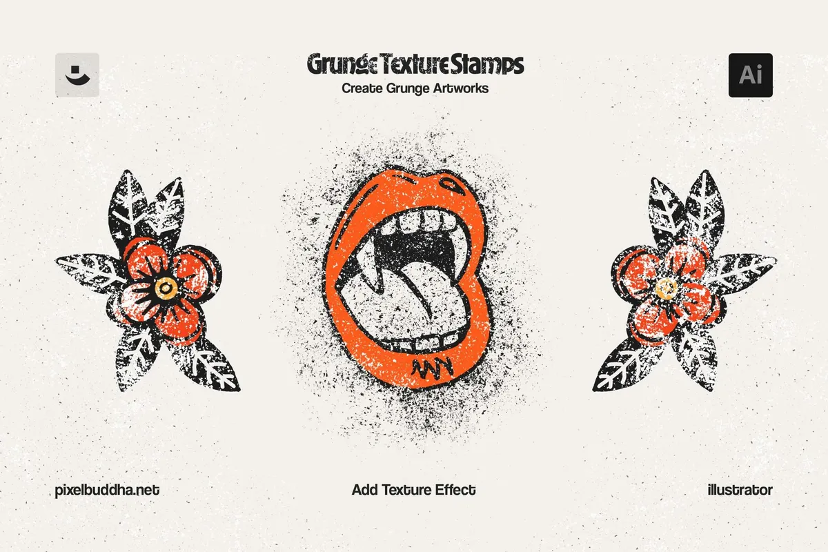 Grunge Stamp Illustrator Brushes