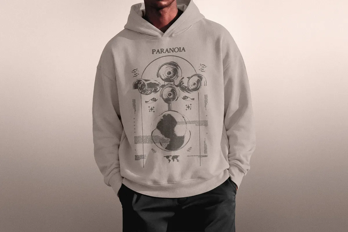 Oversized Men's Hoodie Mockup