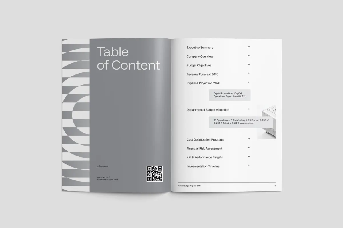 Annual Budget Financial Template InDesign - Votto