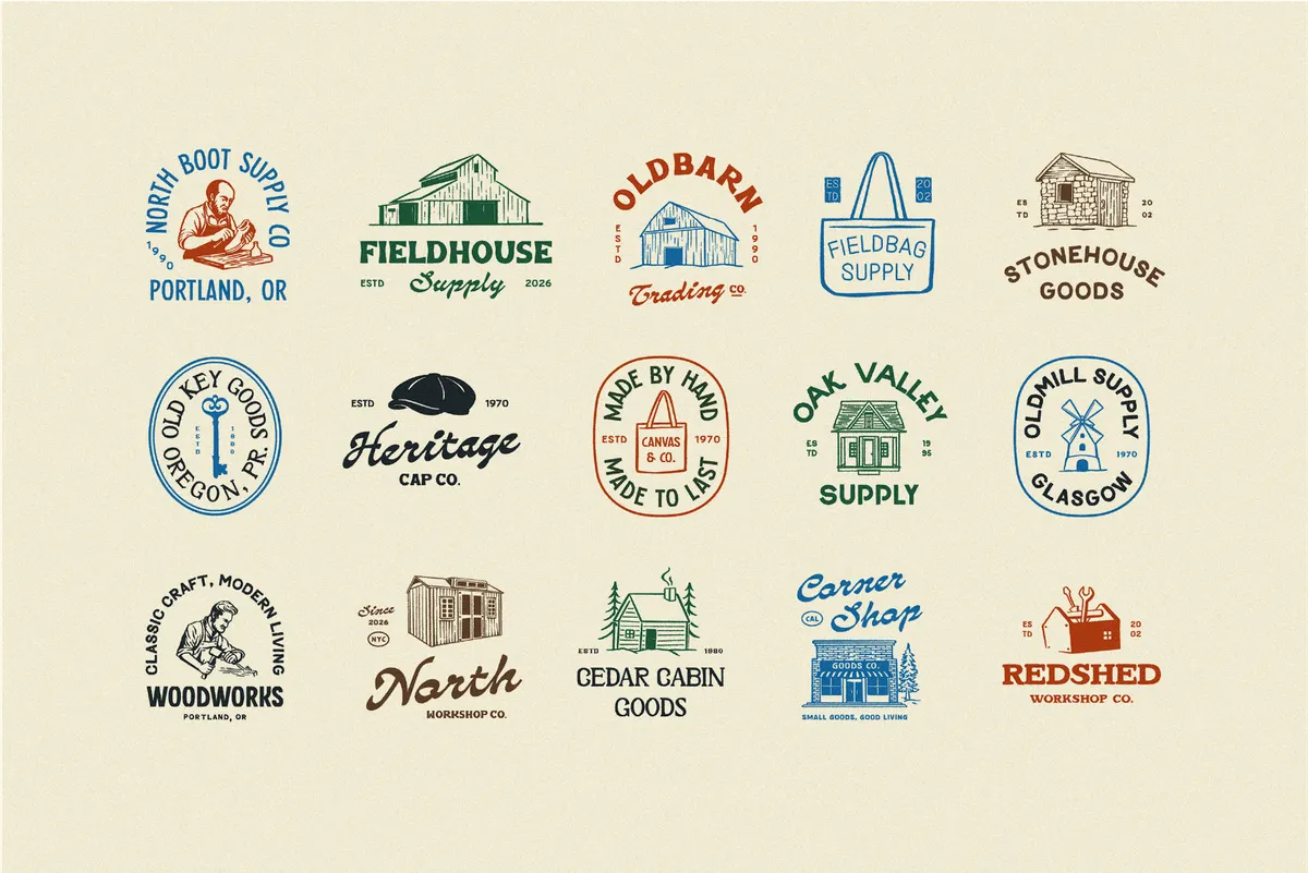 Heritage Goods Logo and Badge Collection