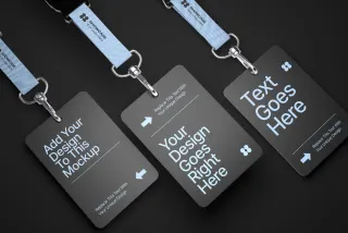 ID Card Lanyard Mockup