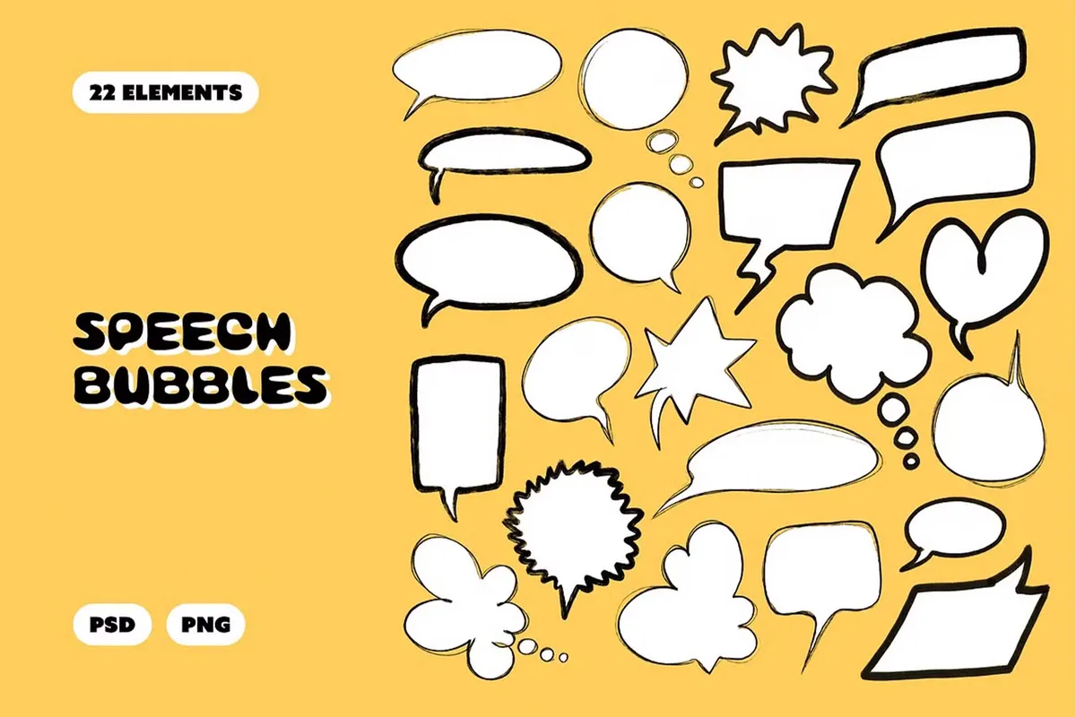 Hand Drawn Comic Speech Bubbles