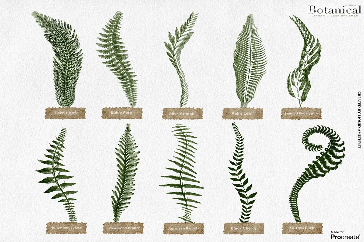 Botanical Greenery Procreate Brushes
