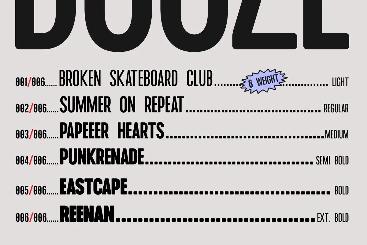 GC Dooze - Variable Condensed Display Font