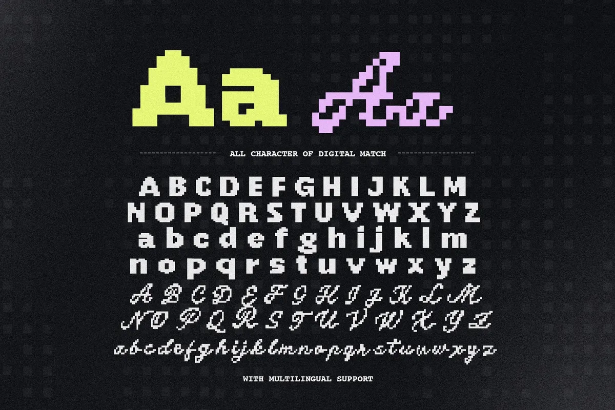 Digital Match - Pixel Font Duo