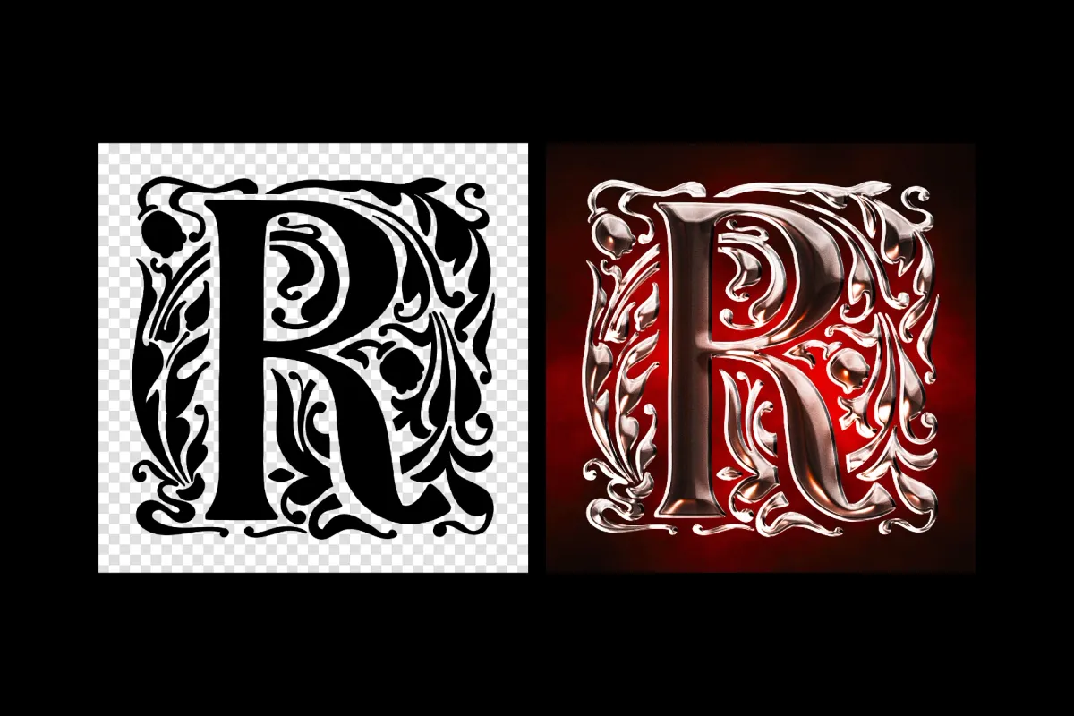 Dramatic Glass Chrome Text Effect