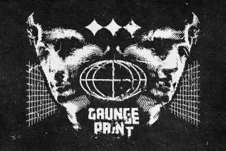Grunge Print Distortion Logo Effect