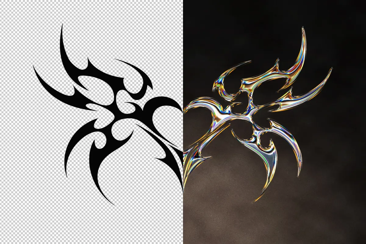 Holographic Chrome Text Effect