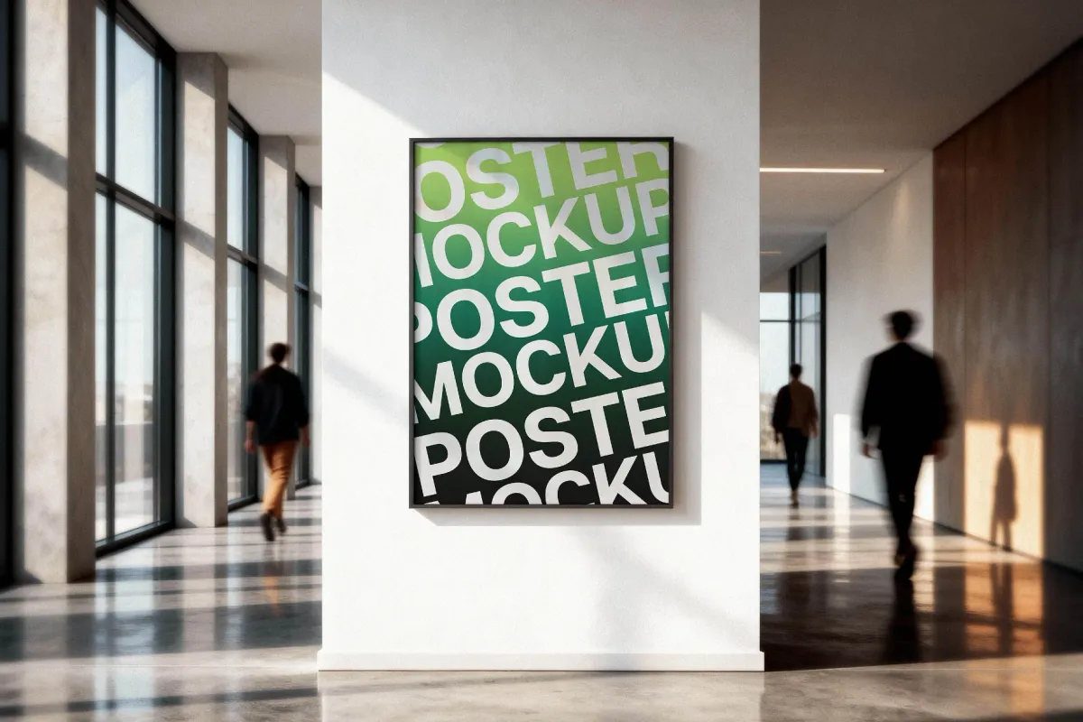 Glass-Wall Office Poster Mockup