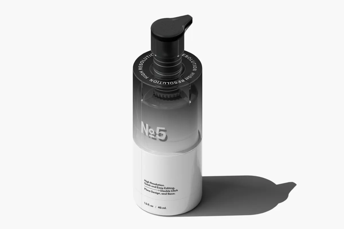 Top Angle Dispenser Bottle Mockup