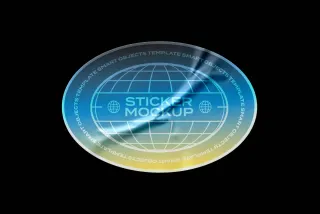 Oval Sticker Mockup