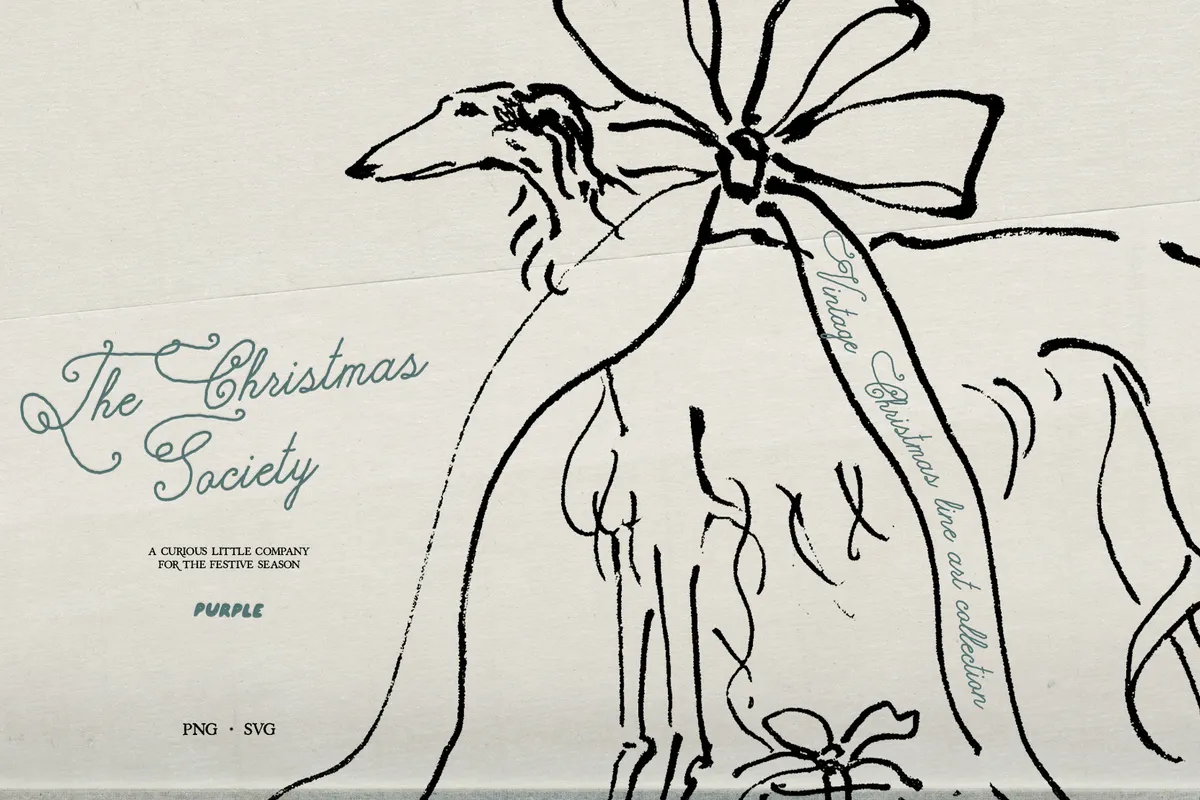 The Christmas Society. Vintage Christmas Line Art