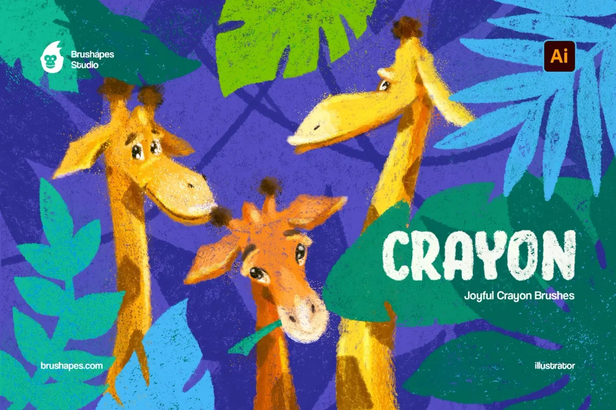 Joyful Crayon Illustrator Brushes
