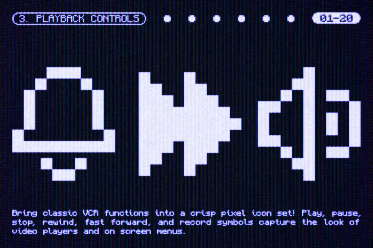 VCR Pixel Menu Graphics