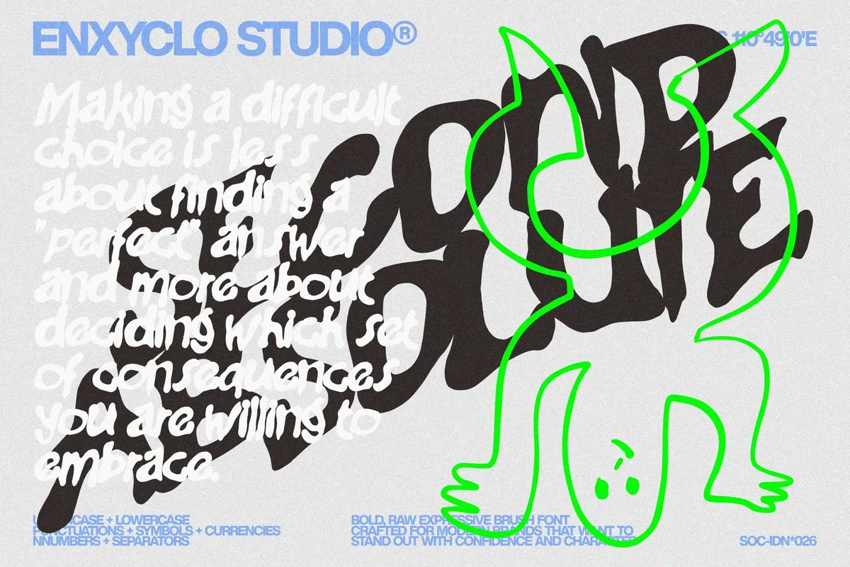 Gowny - Raw Brush Font