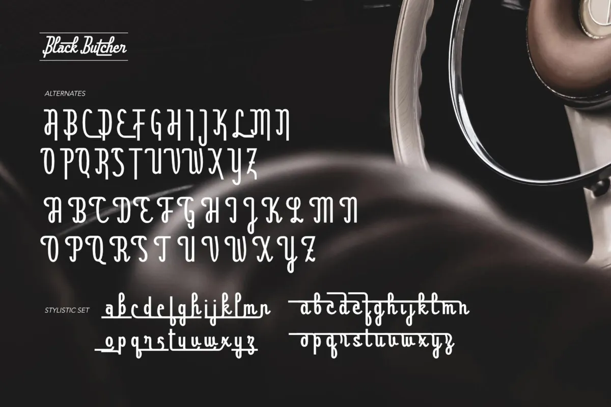 Black Butcher - Retro Car Font