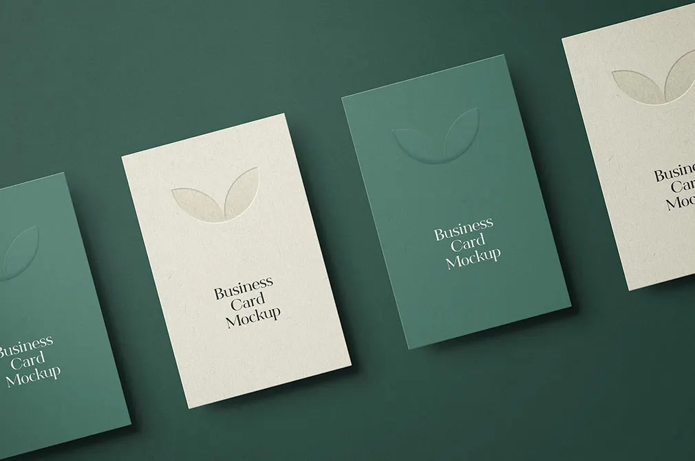 Vertical Business Card Mockup