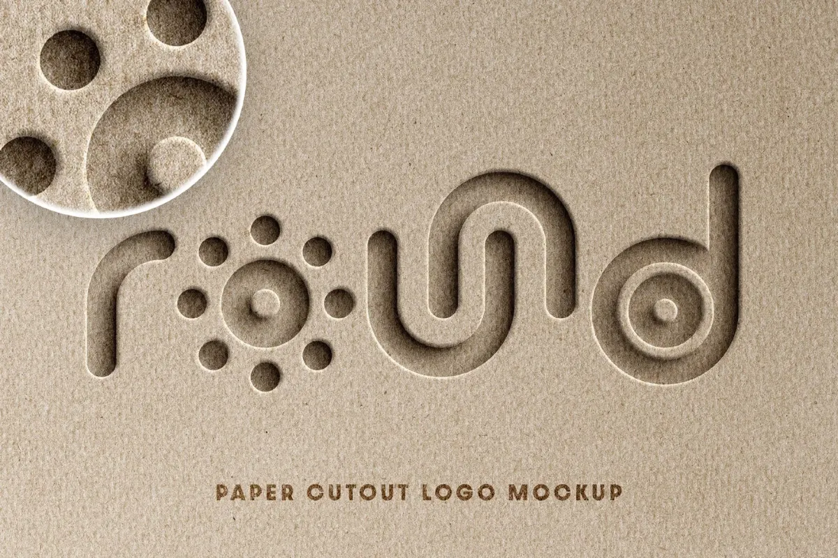 Paper Logo Cutout Mockup