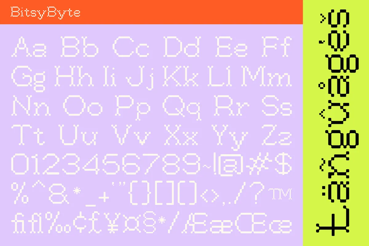 Bitsy Byte – Pixel Inspired Display Font
