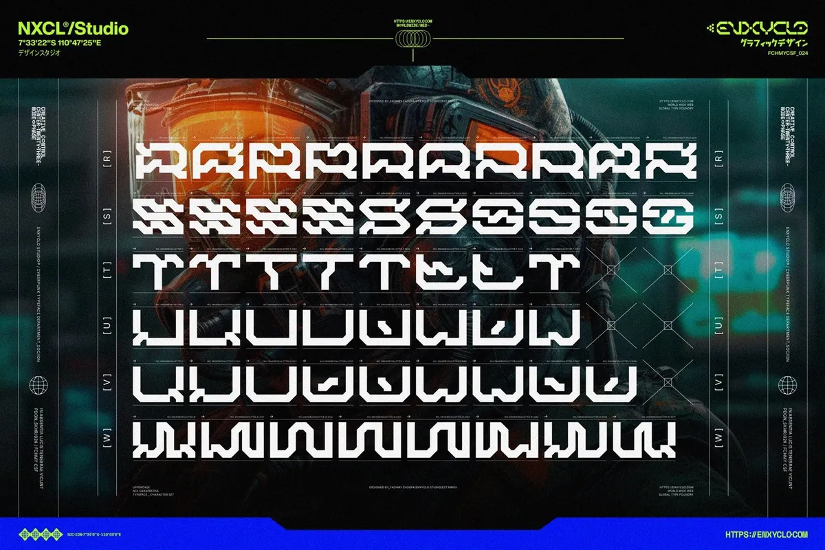 NCL Graxe Beosa - Cyberpunk Display Font Family