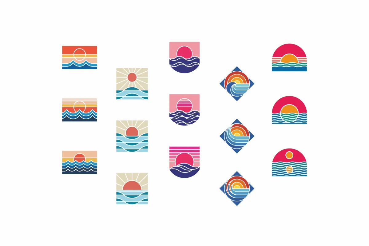Sun & Sea Simple Illustrations