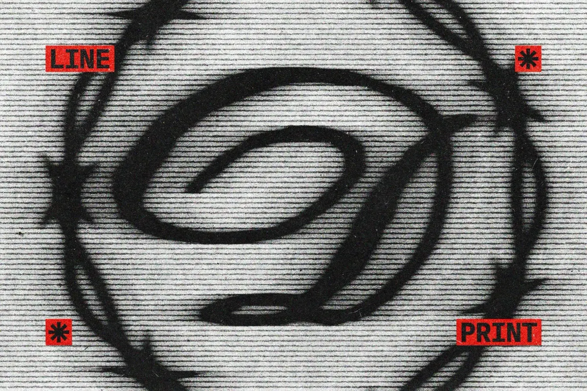Line Print Distortion Text Effect