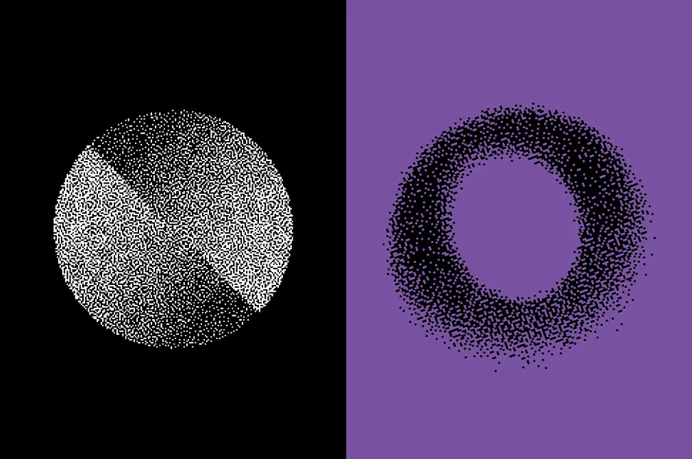 Abstract Dithering Bitmap Shapes