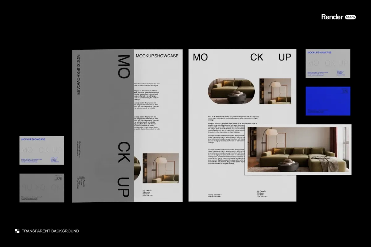 Brochure & Stationery Branding Mockup