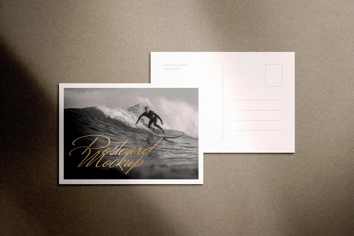 Classic Postcard Mockup Scene
