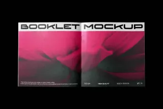 Saddle-Stitched Square Booklet Mockup