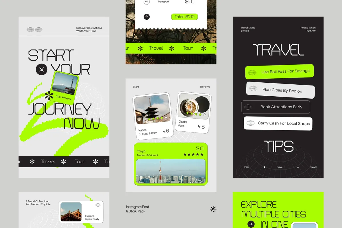 Tour & Travel Instagram Pack - Adobe Template