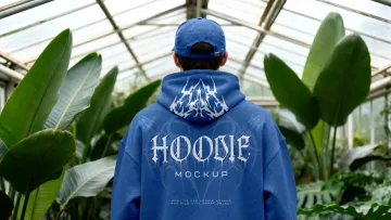 Botanic Back View Hoodie Mockup
