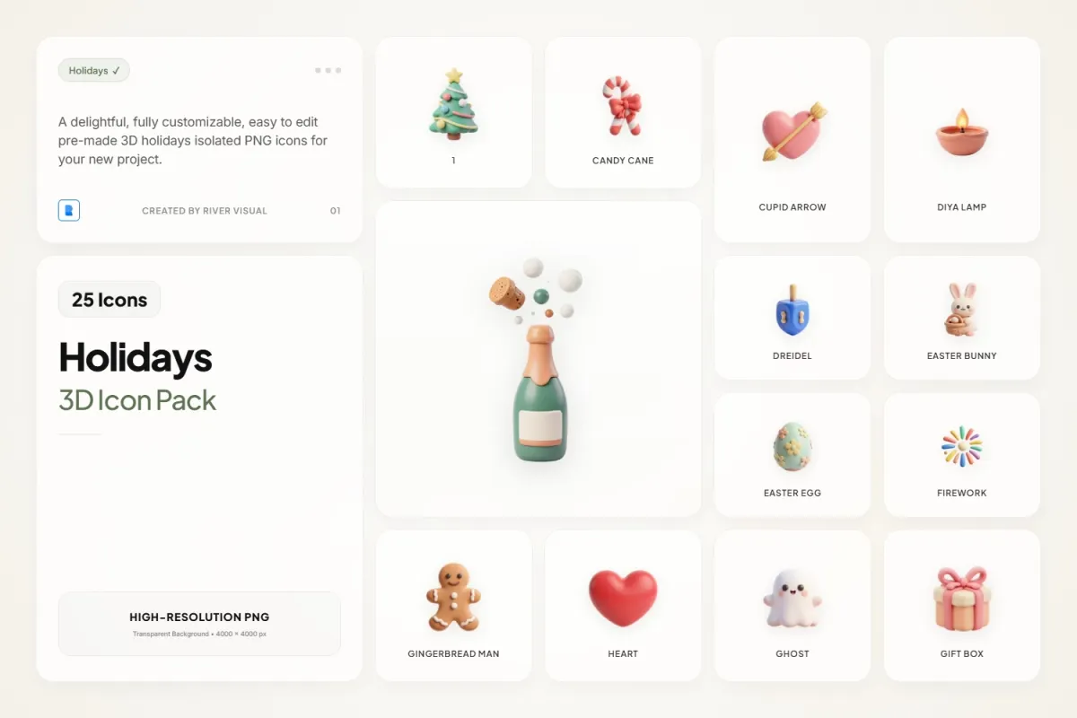 3D Holiday Icons