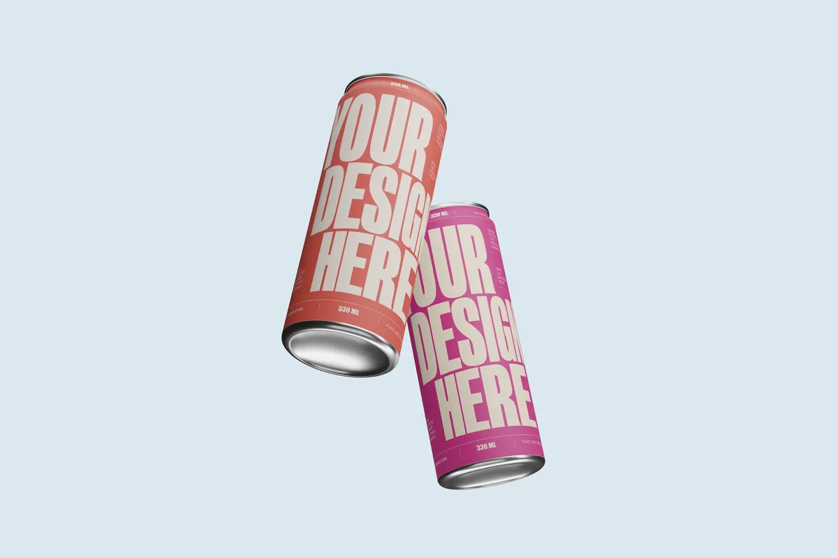 Floating Duo 330ml Can Mockup