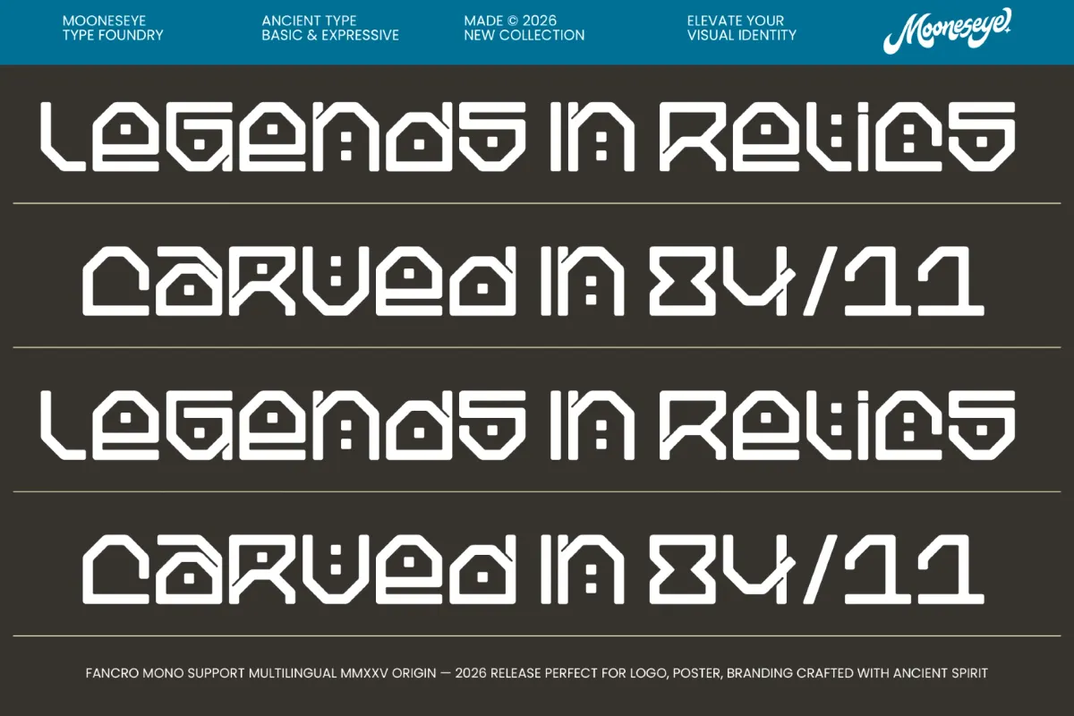 Fancro Mono - Ancient Geometric Display Font