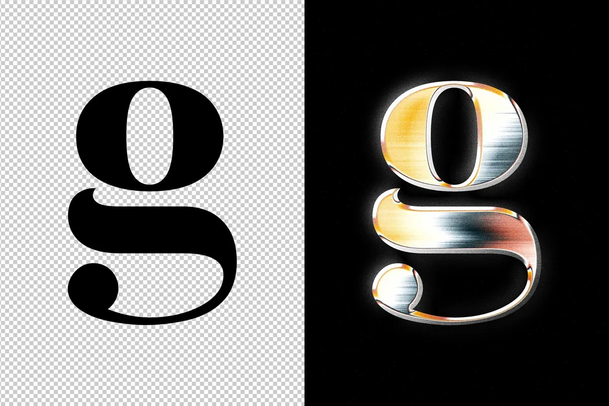 Retro Chrome Logo Effect