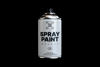 Aerosol Can Mockup with Chrome Top