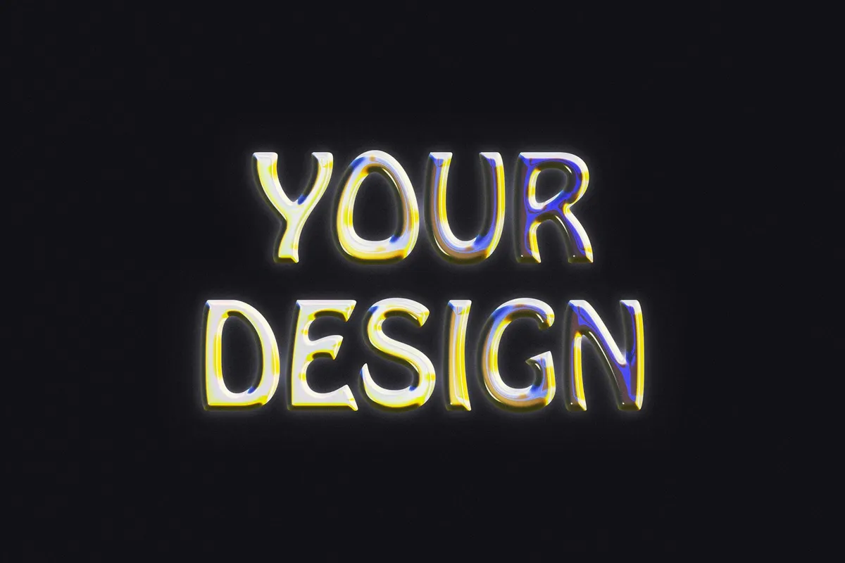 Retro Chrome Text & Logo Effect