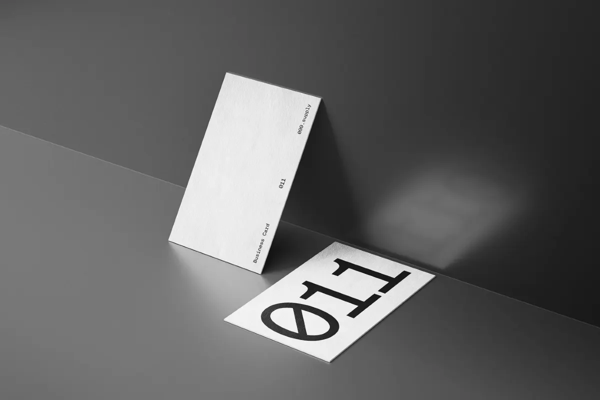 Leaning Business Card Mockup