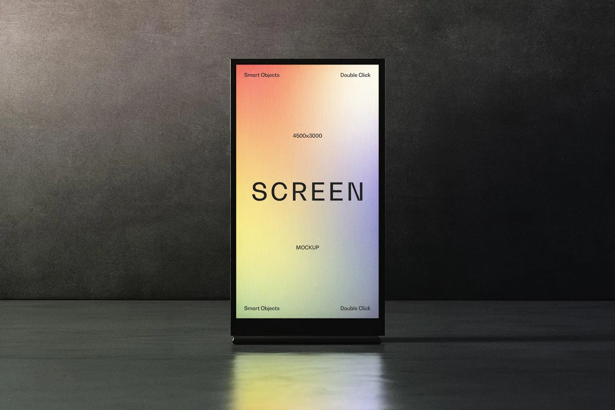 Vertical Glowing Screen Mockup