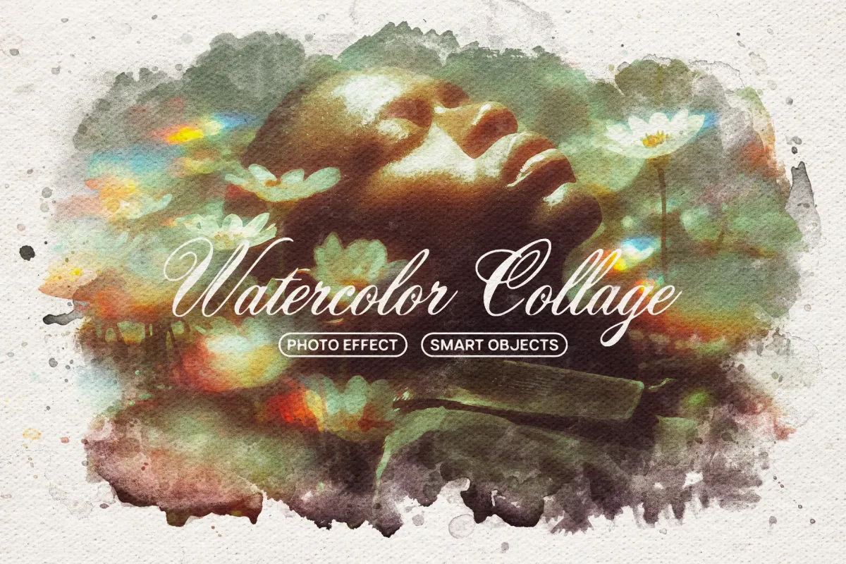 Watercolor Collage Photo Effect