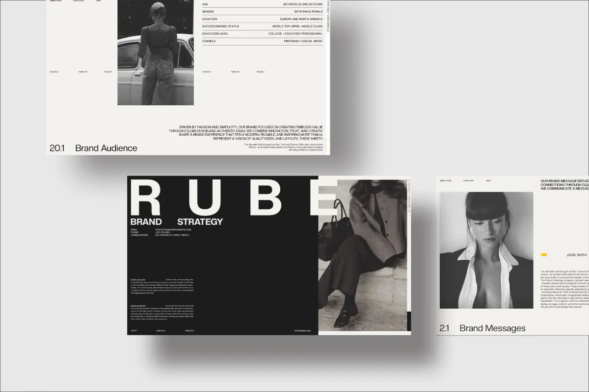 RUBE - Minimal Brand Strategy Deck Template