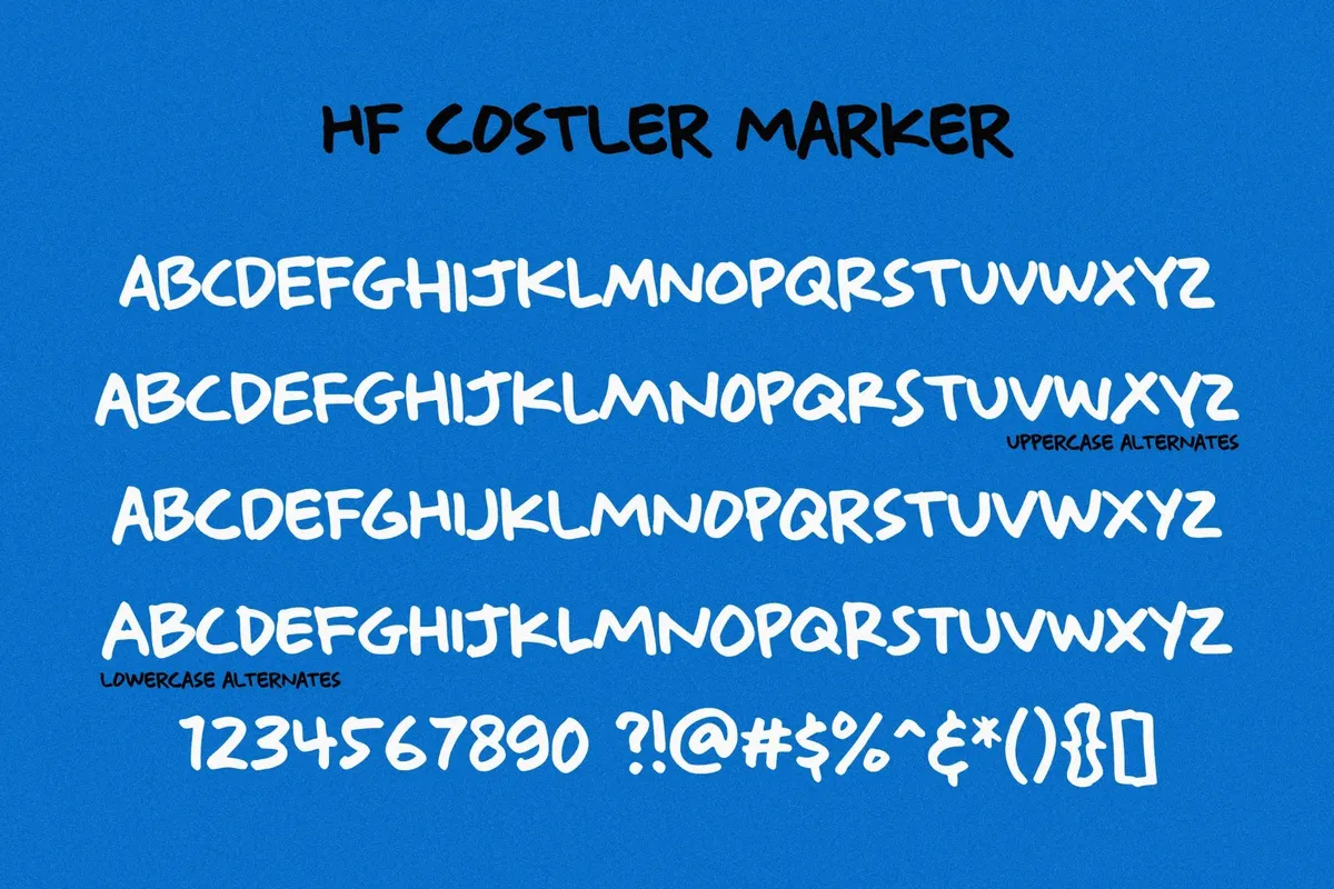 HF Costler - Hand Drawn Font Pack