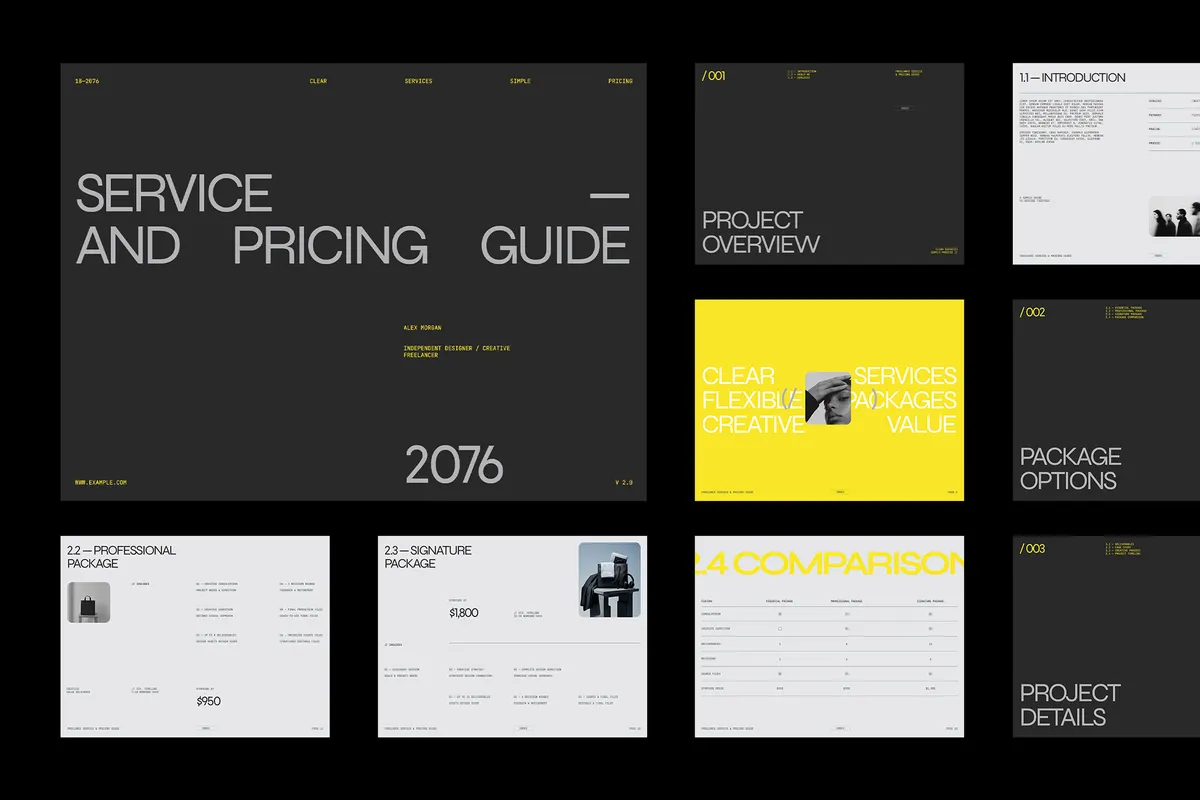 Service & Pricing Guide Template - Portuu