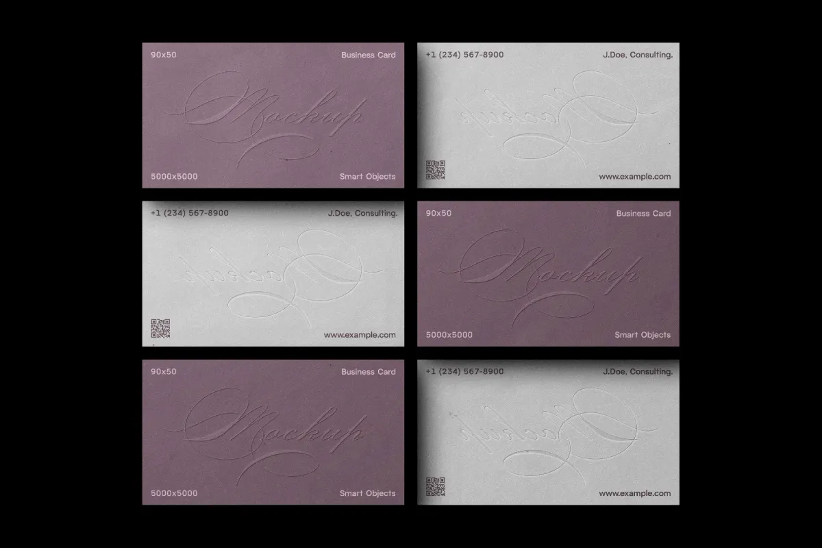 90x50 Elegant Business Card Layout Mockup