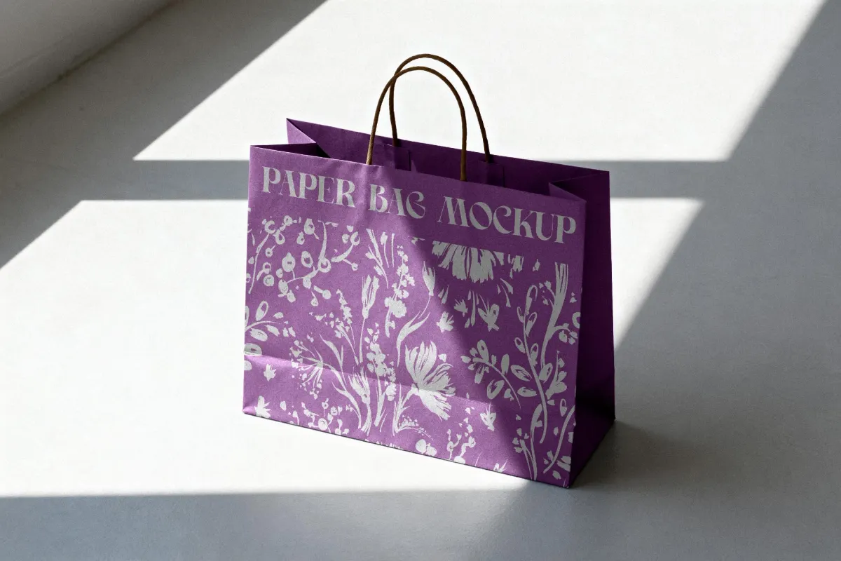 Paper Bag Mockup in Sunlight