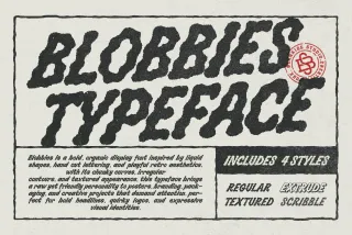 Bloobies –  Distressed Hand Drawn Display Font